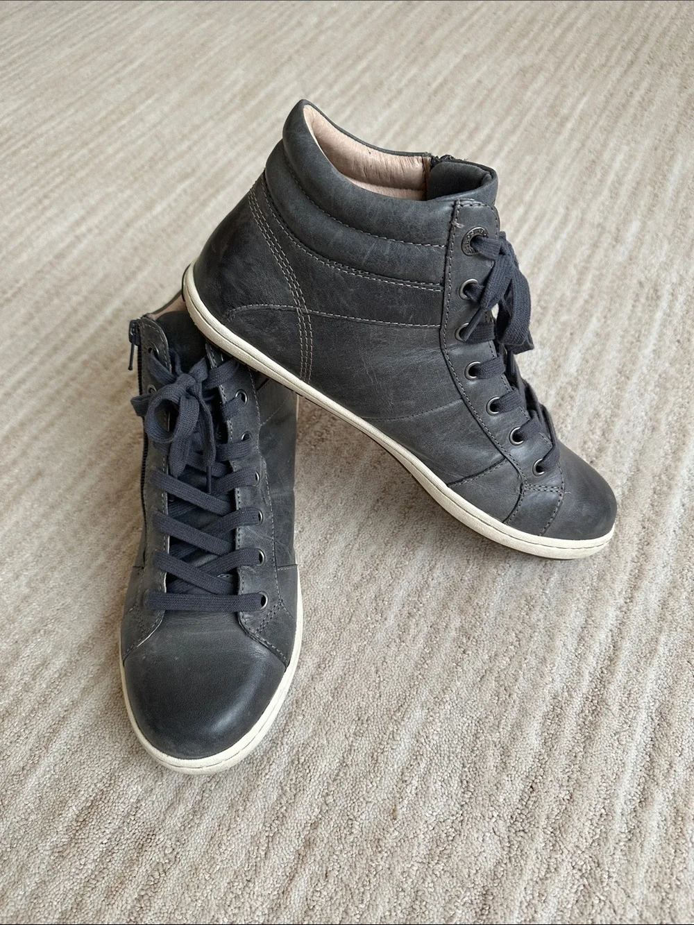 Taos Winner High Top Womens Leather Sneakers WNR-14003 Steel Gray Size 10
